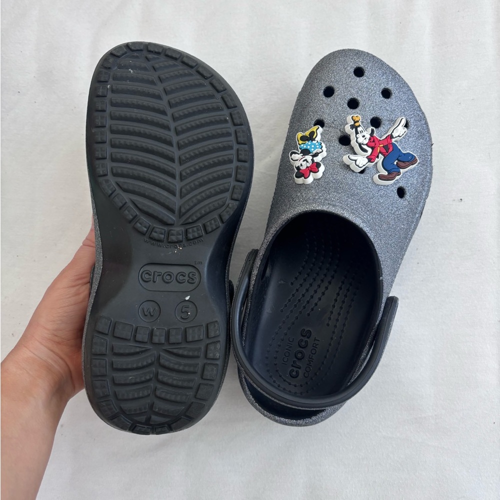 Crocs Glitter Silver Platform - image 4